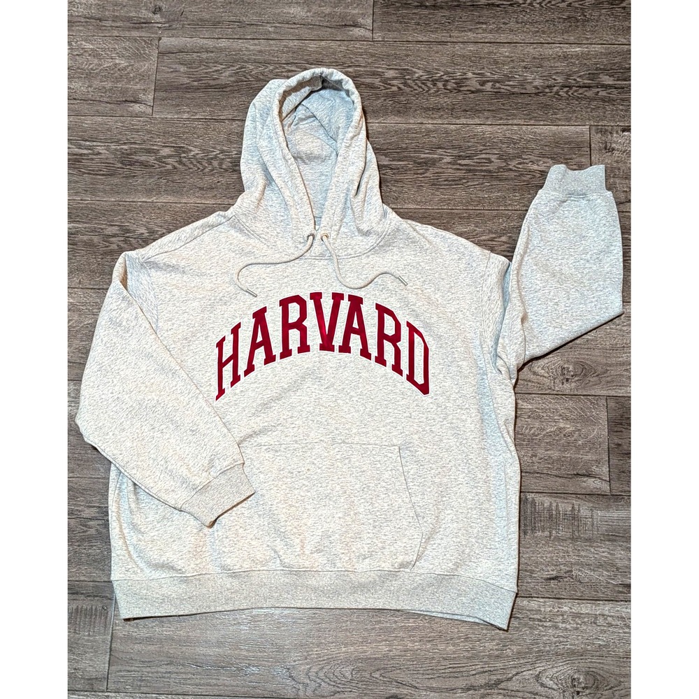 Harvard University Hoodie Gray Pullover Sweatshirt Mens Womens Size XXL